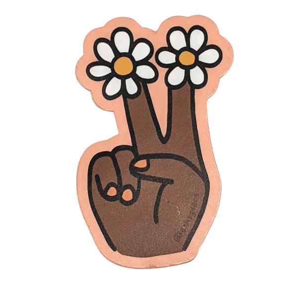 Peace + Flowers Sticker