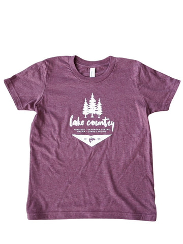 Heather Maroon 'Lake Country' Kids T-Shirt