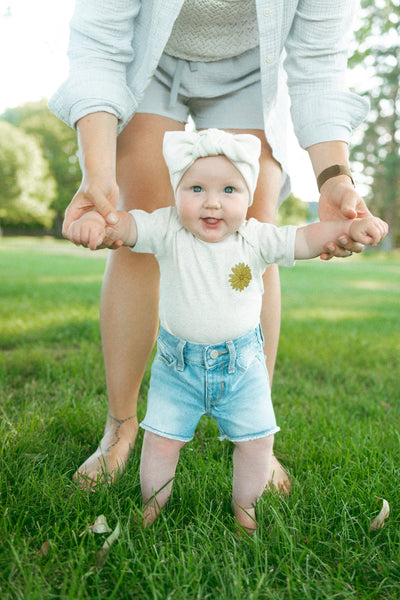 Natural Heather Arrowleaf Baby Onesie