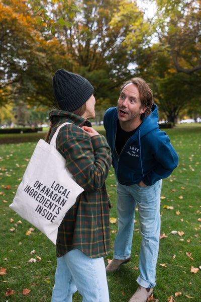 'Local Okanagan Ingredients Inside' Canvas Tote Bag