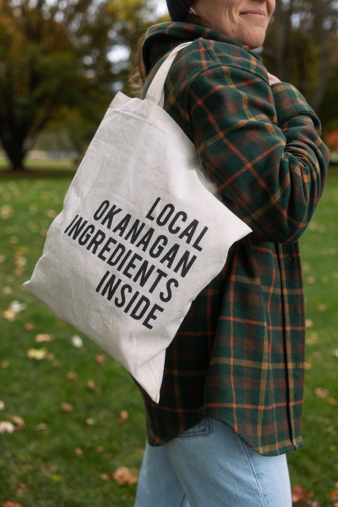 'Local Okanagan Ingredients Inside' Canvas Tote Bag