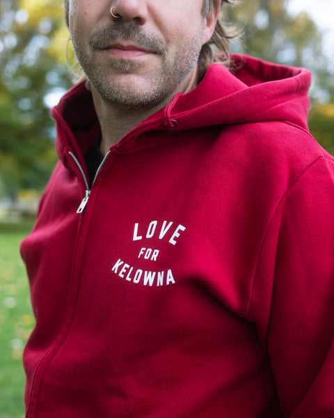 Burgundy 'Love for Kelowna' Zip Hoodie