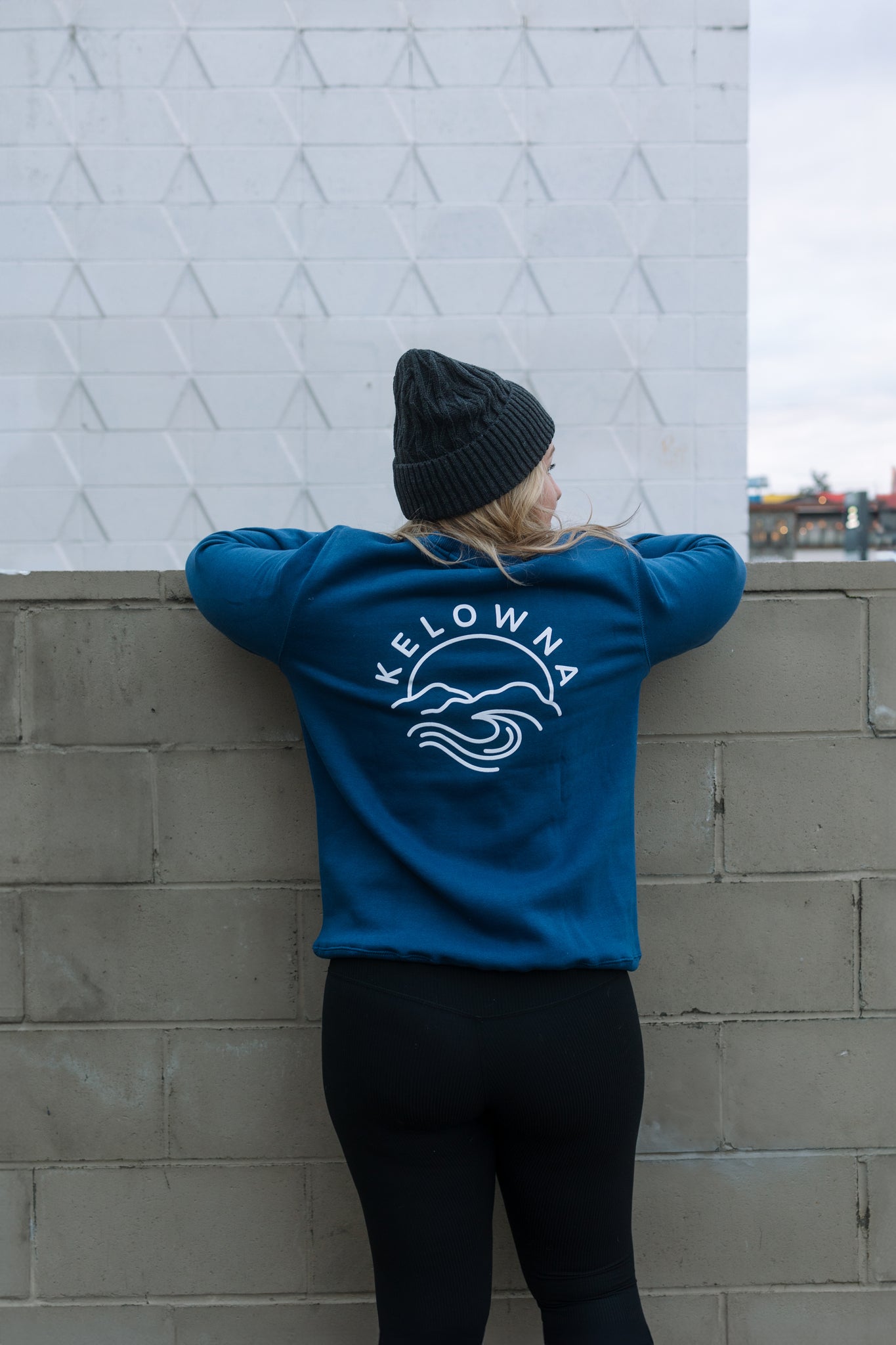 Blue 'Kelowna Mountain Wave' Crewneck