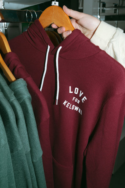 Maroon 'Love for Kelowna' Unisex Hoodie