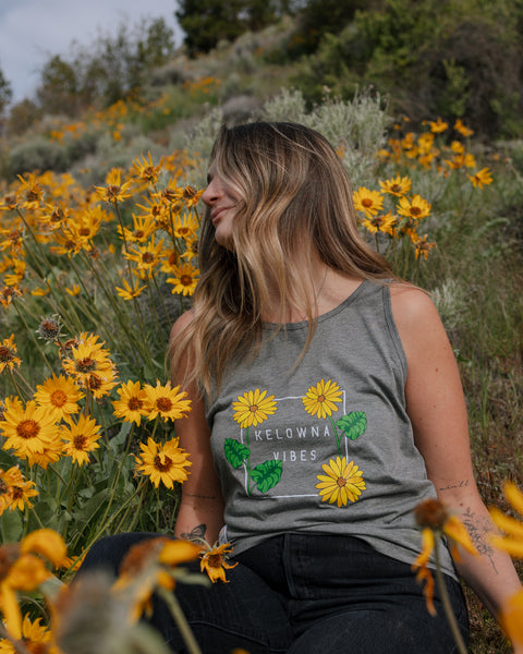 Grey Triblend 'Kelowna Vibes' Tank featuring Arrowleaf Design