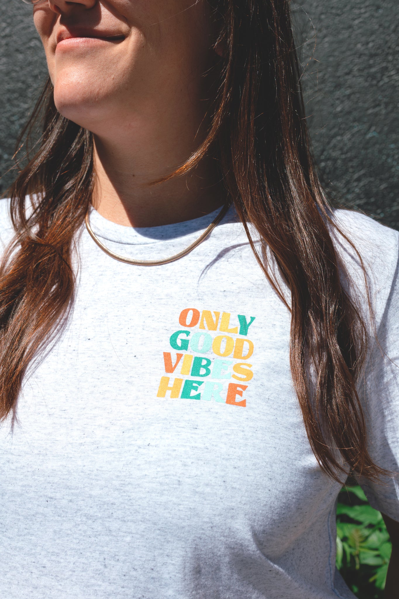 White Fleck 'Only Good Vibes Here' T-Shirt