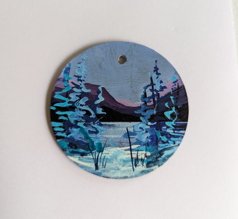 'Blue, Gold & Purple Mountains' Mini Ornament