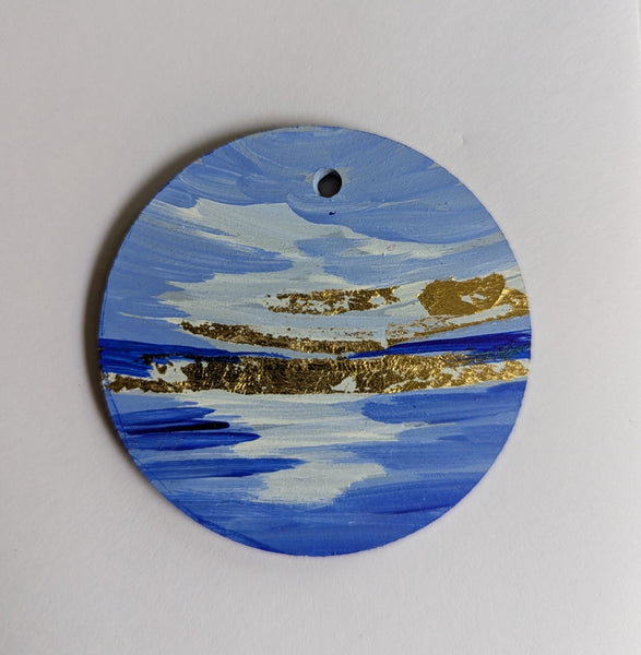 'Blue, Gold & Purple Mountains' Mini Ornament