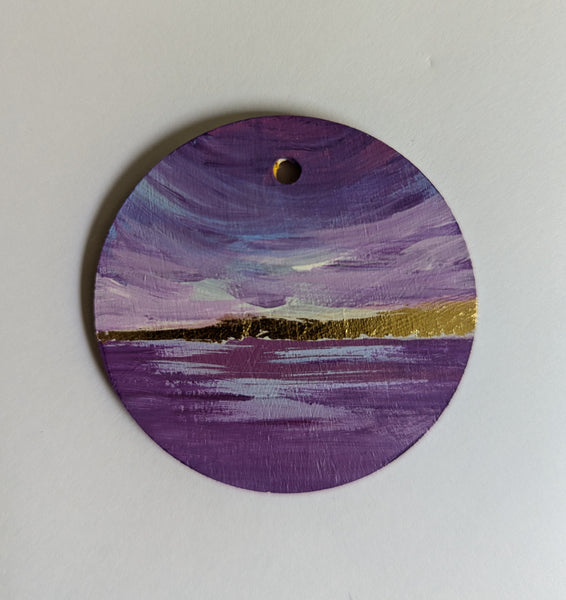 'Lavender, Gold & Peach Sky' Mini Ornament