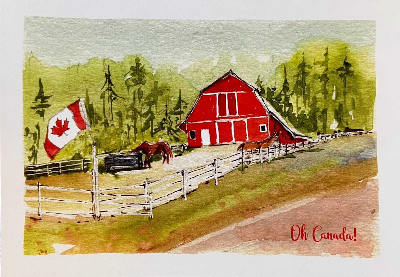 Oh Canada - Beeblago Art Watercolour Art Card