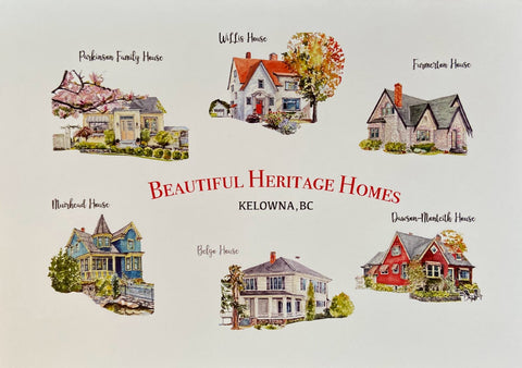 Beautiful Heritage Homes - Beeblago Art Watercolour Art Card