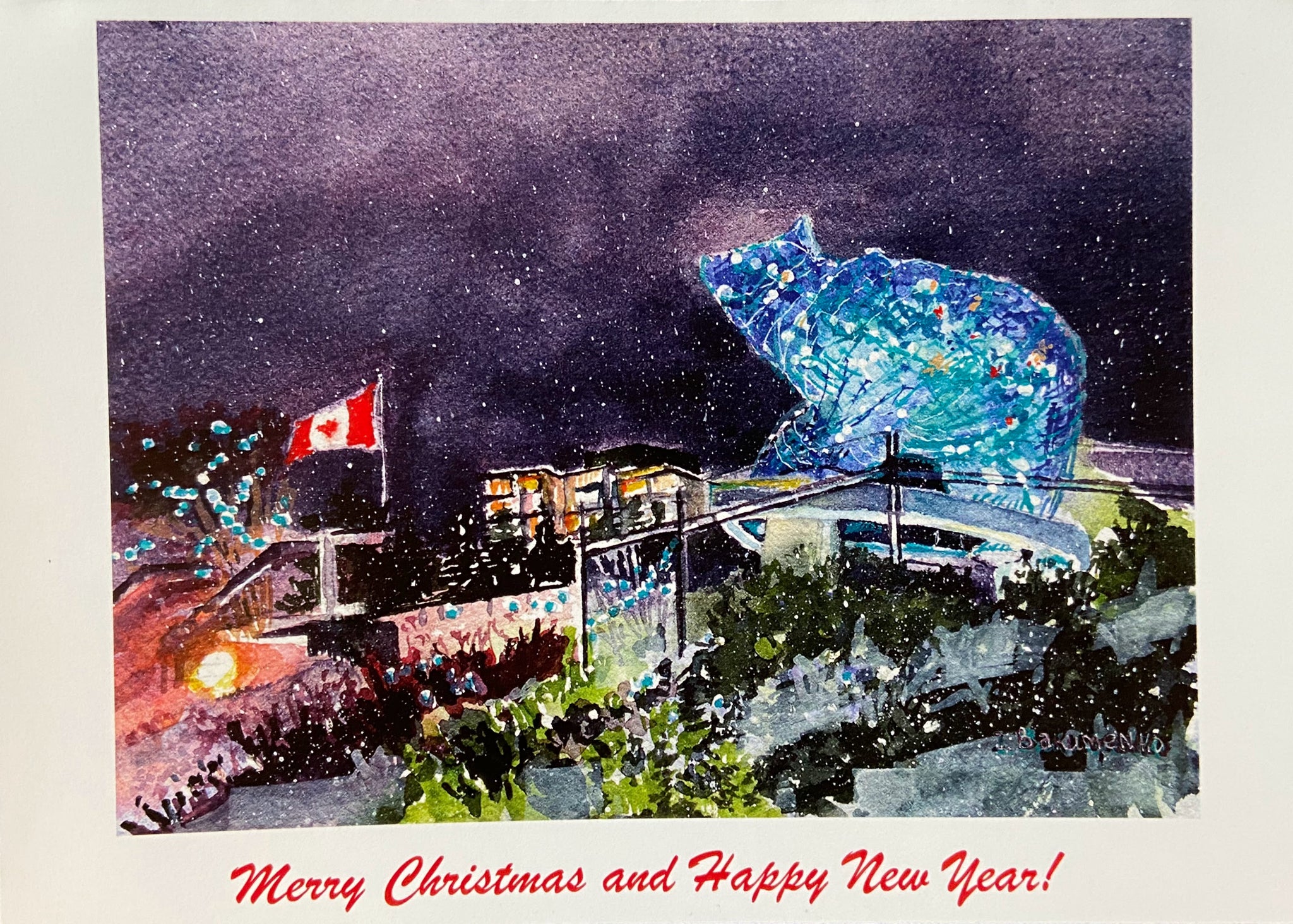 Merry Christmas at Stuart Park - Beeblago Art Watercolour Art Card