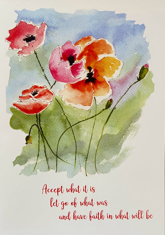 Poppies - Beeblago Art Watercolour Art Card