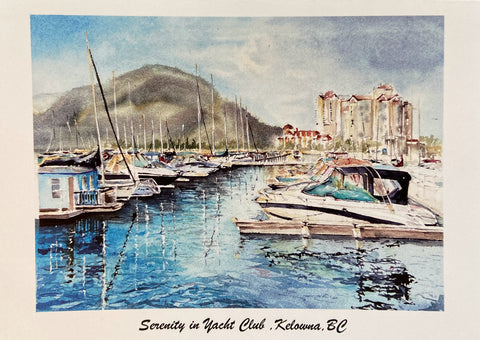 Serenity in Yacht Club - Beeblago Art Watercolour Print