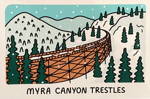 Winter Myra Canyon Trestles Postcard