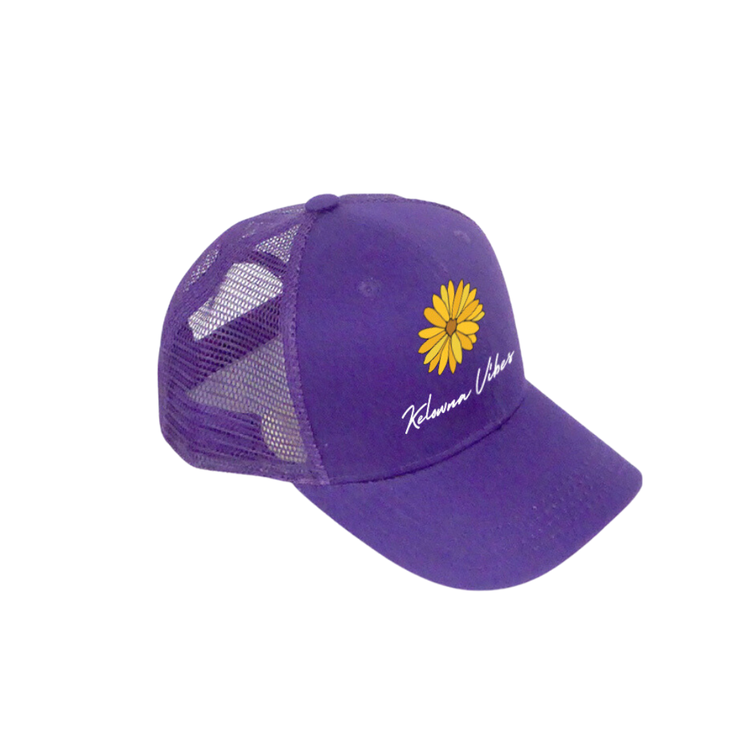 Purple Mesh 'Kelowna Sunflower' Youth Trucker Snapback