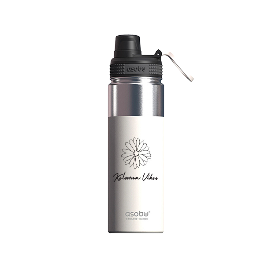White 'Arrowleaf' Reusable Water Bottle