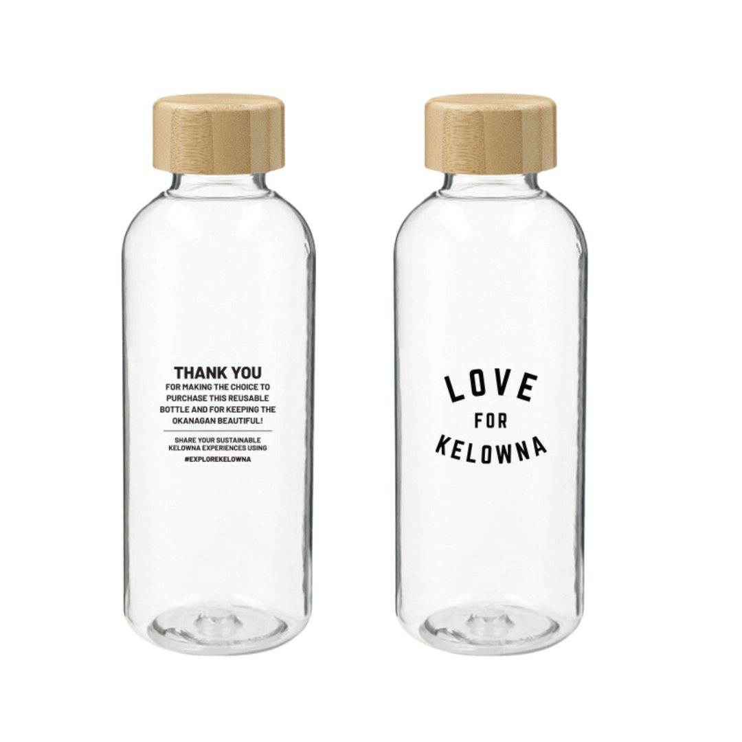 Clear 'Love for Kelowna' Reusable Water Bottle