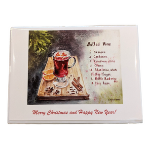 Mulled Wine Recipe Art Card - Beeblago Art Watercolour Print