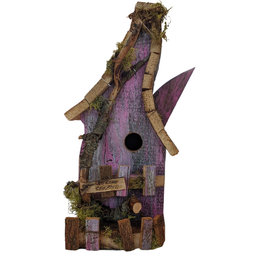 "No Loud Chirping" Wooden Birdhouse