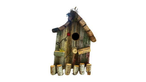 Natural 'Home Tweet Home' Wooden Birdhouse