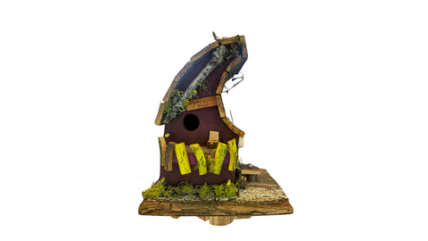 Purple 'Hurry Back' Wooden Birdhouse
