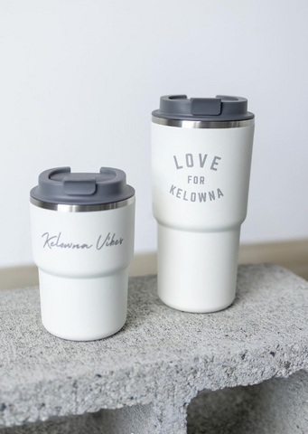 White 'Love for Kelowna' 22oz Insulated Travel Mug