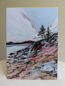 'Okanagan Mountain Park Beach' Art Card