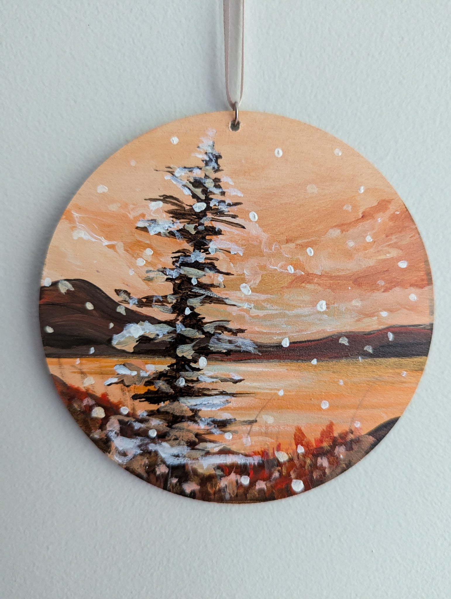 'Soft Peach & Sky' Ornament