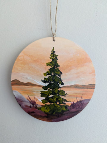 'Solo Tree & Blue Snowflake' Ornament