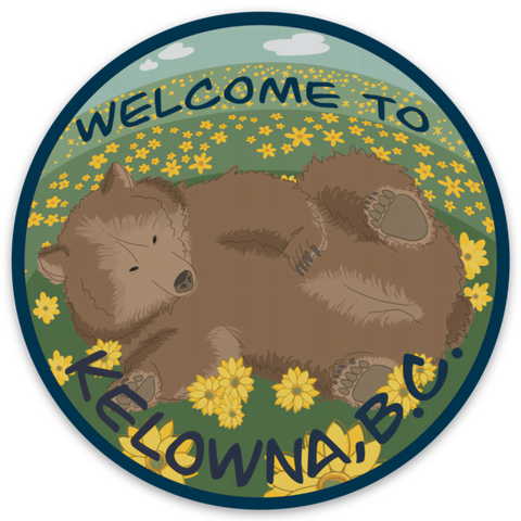 'Welcome to Kelowna’ Bear Vinyl Sticker