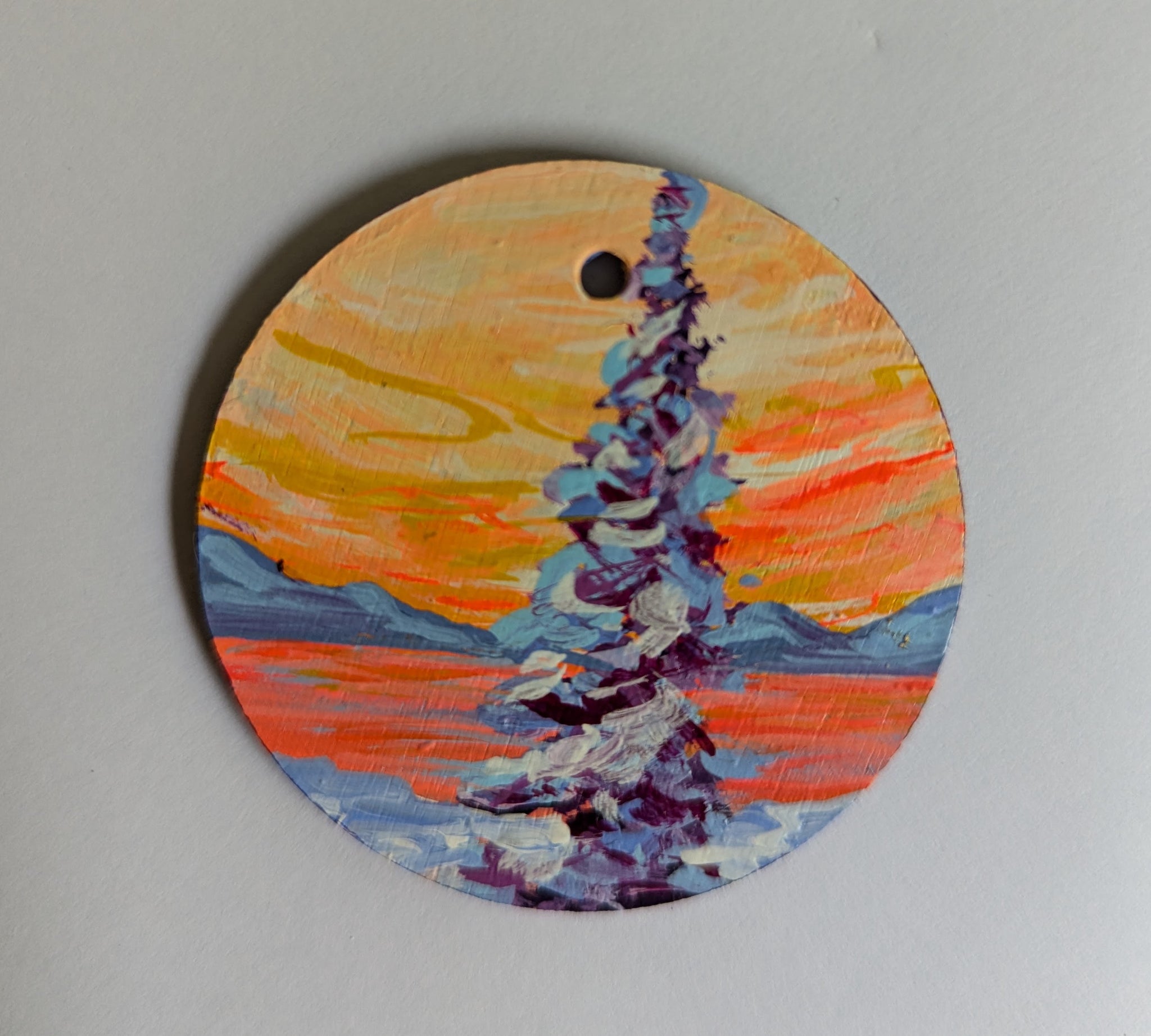 'Lavender, Gold & Peach Sky' Mini Ornament