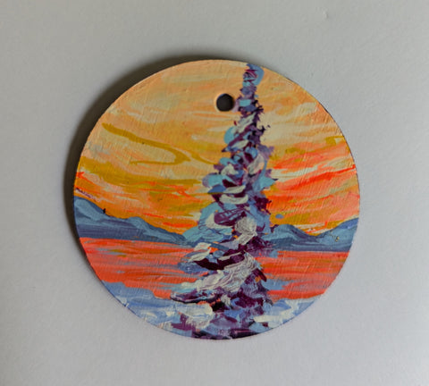 'Lavender, Gold & Peach Sky' Mini Ornament