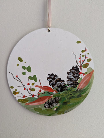 'Turquoise Sky & Pinecones' Ornament