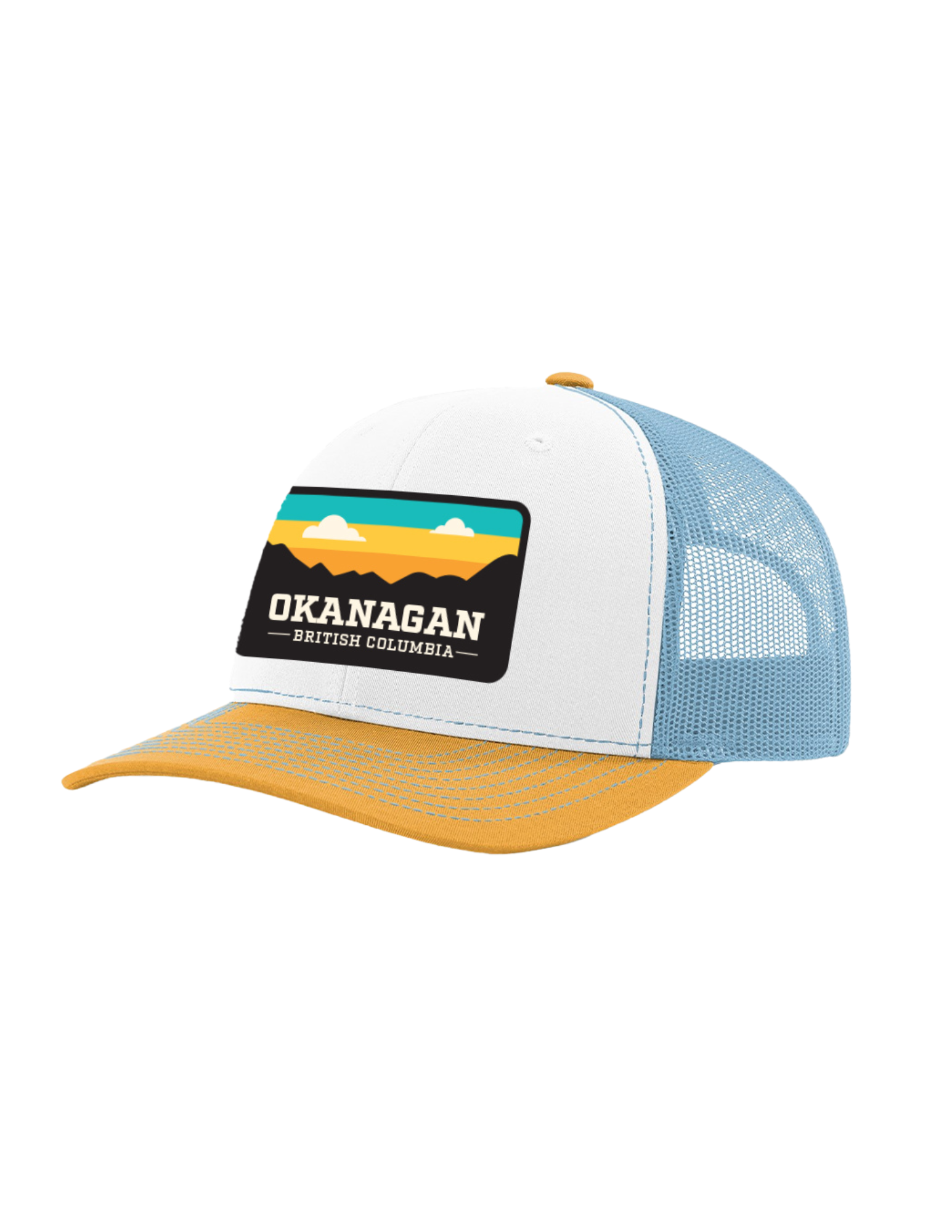 White/Blue/Yellow Okanagan Trucker Hat