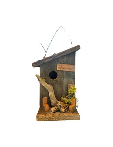 Natural 'No Campfires' Wooden Birdhouse