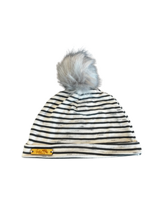 Striped Baby Cotton Pom-Pom Hat