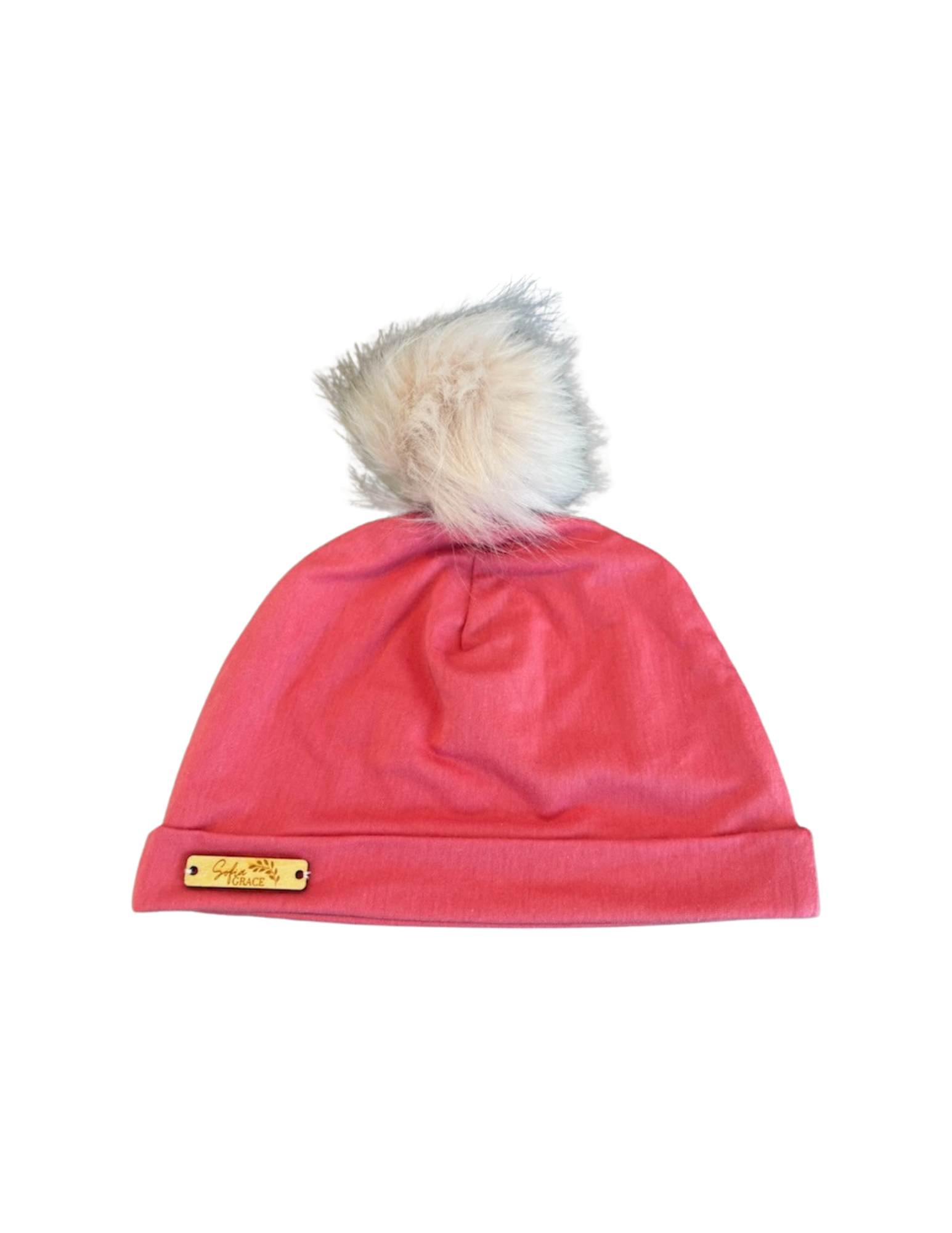 Pink Baby Cotton Pom-Pom Hat