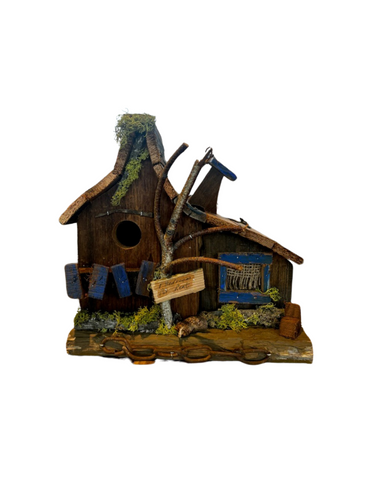 Natural '1 Bedroom for Rent' Wooden Birdhouse