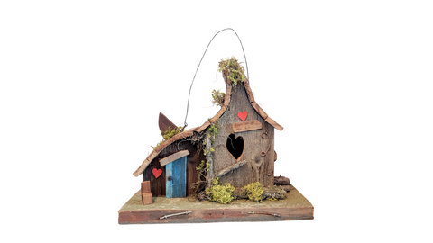 Natural 'Love is in the Air' Wooden Birdhouse