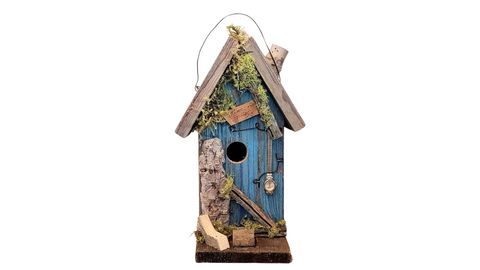 Blue 'Time Flies' Birdhouse