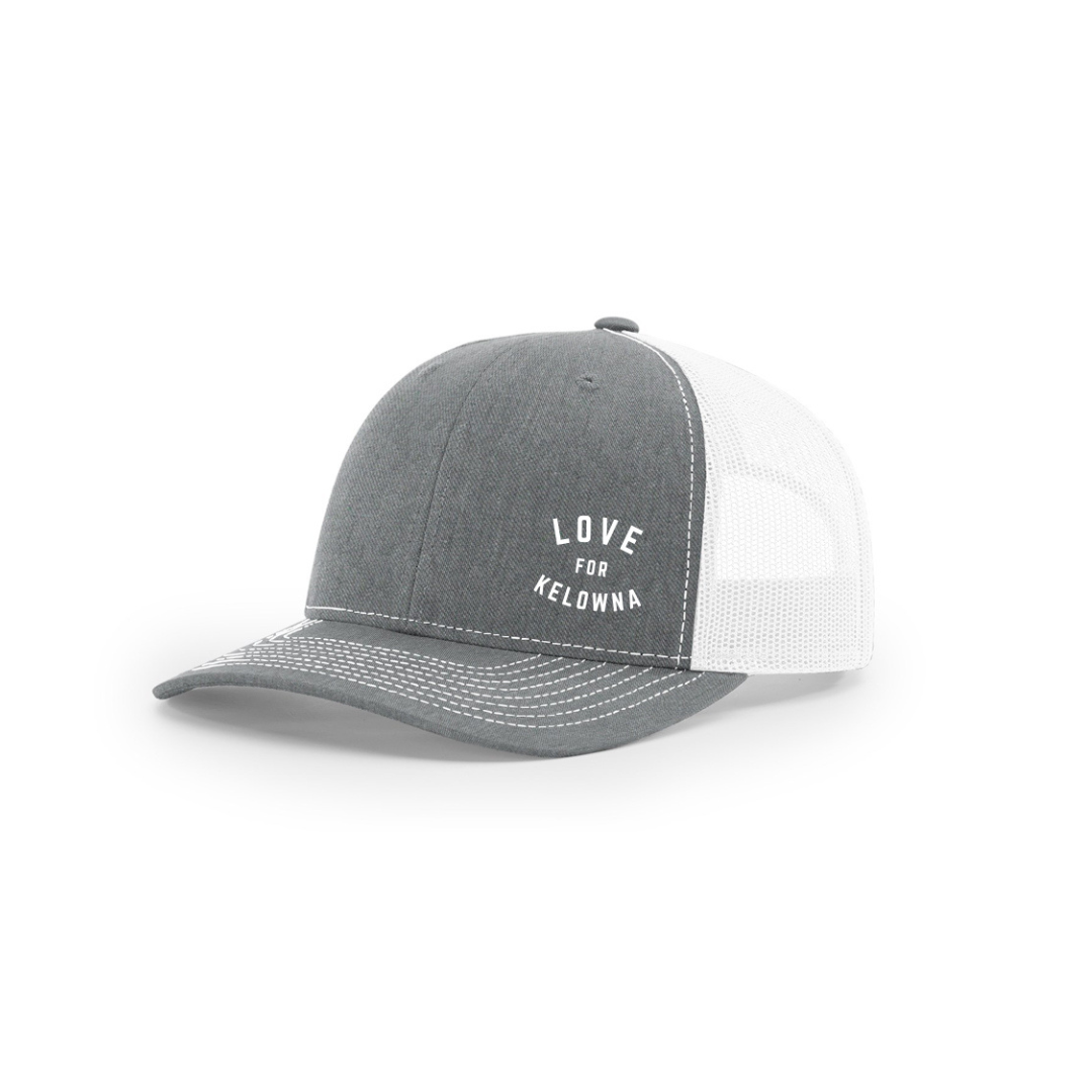 Grey/White 'Love for Kelowna' Youth Trucker Hat