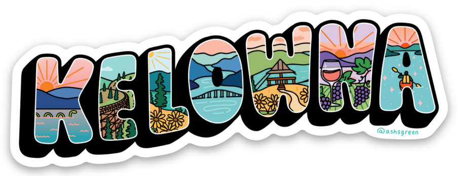 'Kelowna' Text Sticker