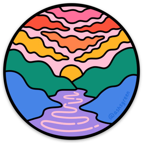 Rainbow Okanagan Sunset Sticker