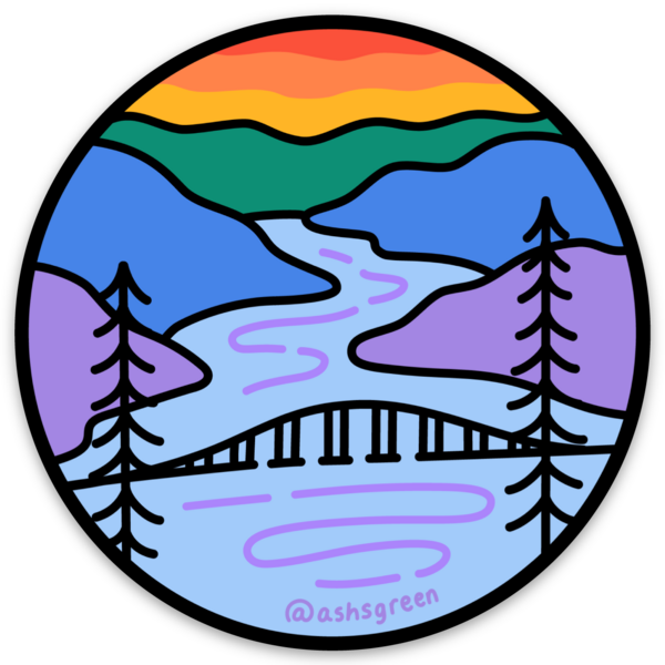 Rainbow Okanagan Lake Bridge Sticker