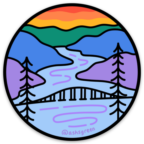 Rainbow Okanagan Lake Bridge Sticker