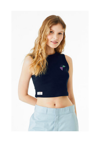 Navy Grapes Crop Tank