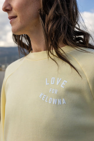 French Vanilla 'Love for Kelowna' Crop Crewneck
