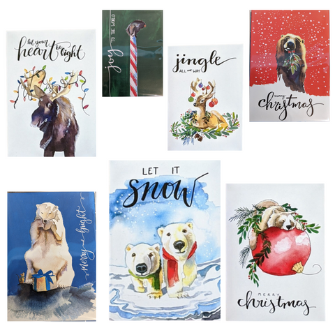 Christmas Greeting Cards (Pack of 4) by Sarah Lewke