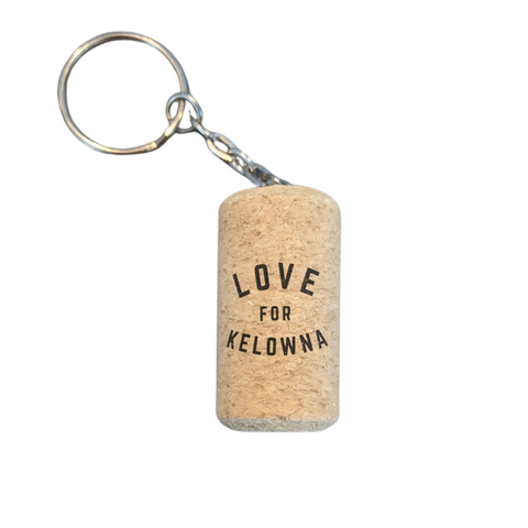 Wine Cork 'Love for Kelowna' Keychain